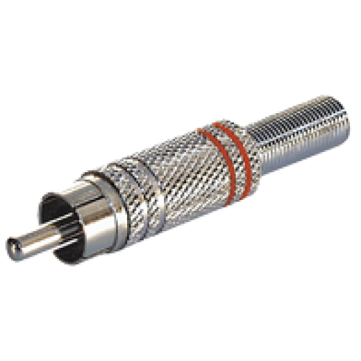 SC1MR Cinchstecker Metallausführung für Kabel Ø4mm, rot