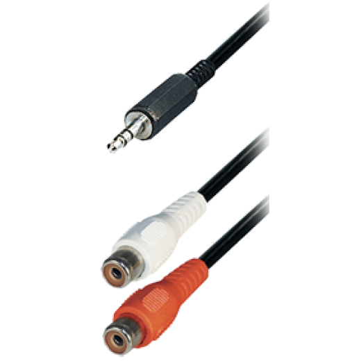 A49K Verbindungskabel Klinkenstecker 3,5 mm stereo - 2x Cinchkupplung,