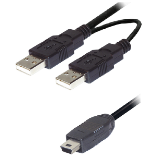 C165 Verbindungskabel 2x USB Typ A Stecker - 5 pol. Mini USB Stecker