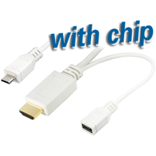 C255 Mobile High-Definition Link MHL Stecker auf HDMI Stecker und Micro USB B Buchs
