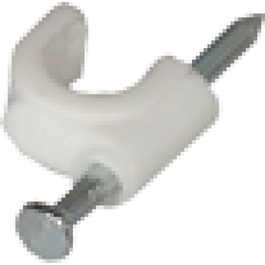 KS2-100W Rundschelle für Kabel-Ø 6 mm Nagellänge 18 mm, weiß