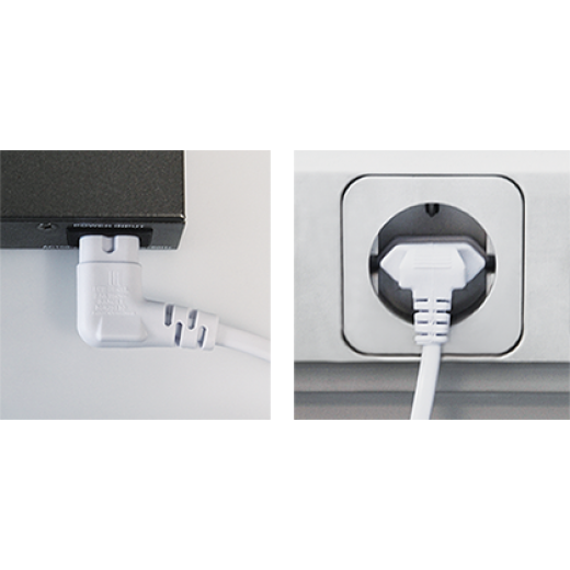 N8-1W Anschlusskabel Winkel-Eurostecker - Winkel Doppelnutkupplung  1,0