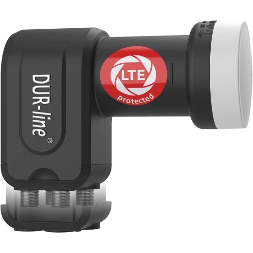 DUR-line +Ultra Premium Quattro LNB schwarz | nur für Multischalter, LTE-Filter, FullHD, HDTV, 3D