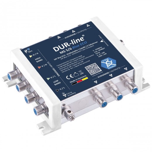 DUR-line MS 5/6 blue eco Stromspar Sat Multischalter 6 Teilnehmer ohne Netzteil