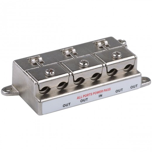 DUR-line D4FV-UP SAT & BK-Verteiler 4-fach Splitter Unterputz | DC-Durchlass, Unicable-tauglich, 5-2500 MHz, ClassA