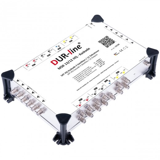 DUR-line MSK 13/12 HQ Sat Multischalter Kaskade 12 Teilnehmer | 3 Satelliten, HDTV-, 4K-, 3D-tauglich