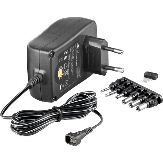 Goobay 67952 Universal Netzteil 3-12V - 18W - 1500mA | inkl. 6 DC-Adaptersteckern, schwarz