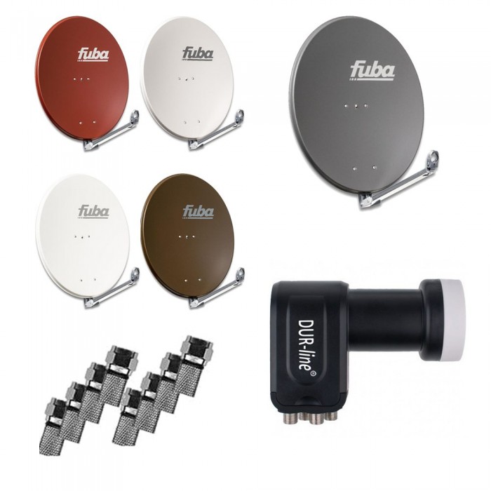Fuba Sat Anlage 4 Teilnehmer 84cm Fuba Dal 800 Alu Sat Schussel Dur Line Quad Lnb 8 F Stecker
