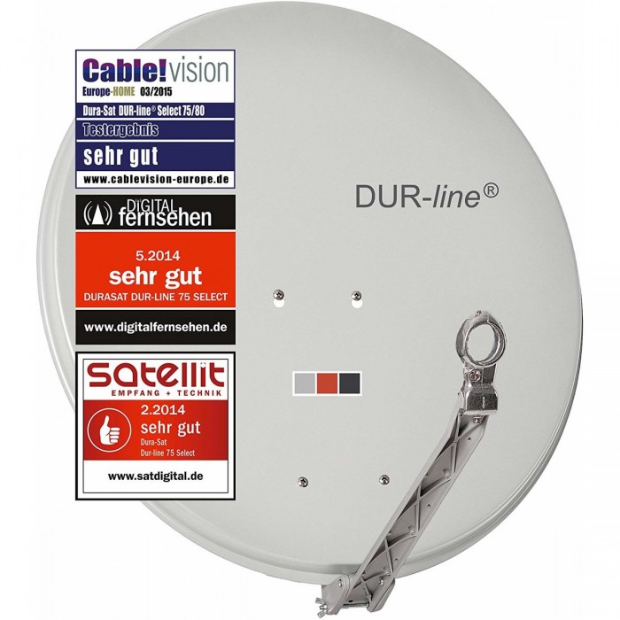 Digitale Sat Anlage 8 TeilnehmerDUR-line Select 75/80 hellgrau Astra/Hotbird 