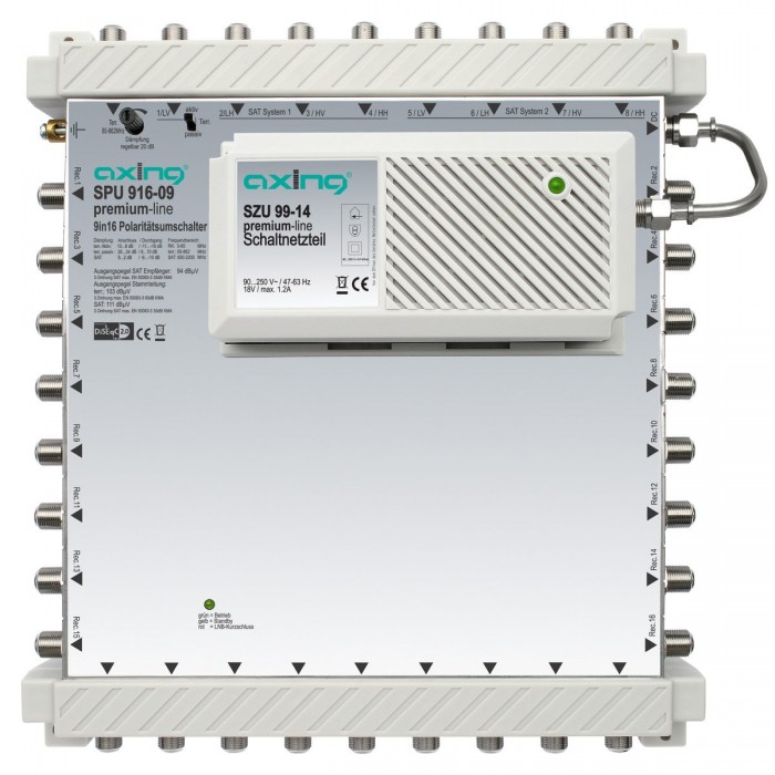 PREMIUMX PXMS 5/16 Multischalter Mit Netzteil Multiswitch 1 SAT Für 16