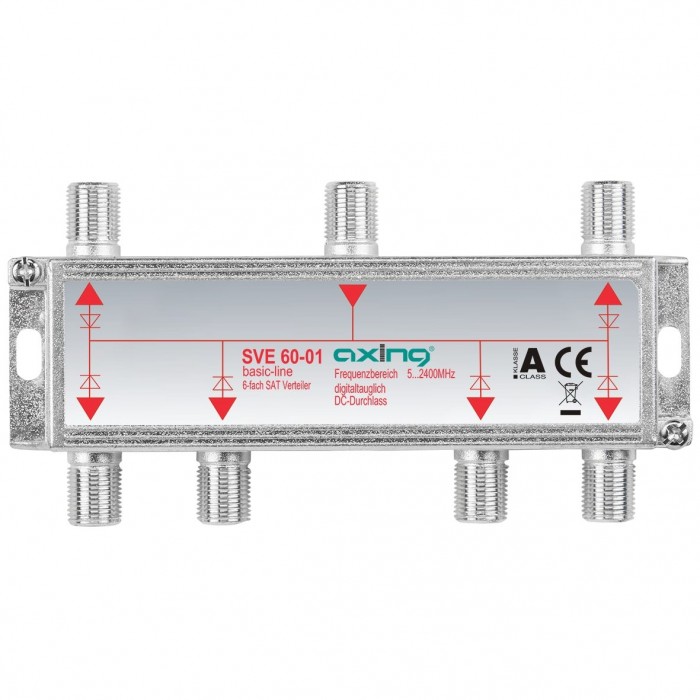 Axing BVE 40-01 BK-Verteiler 4-fach basic-line | für Kabelfernsehen und