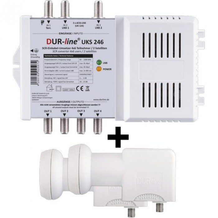 DUR-line UKS 246 Einkabel Set Multischalter 2 LNB