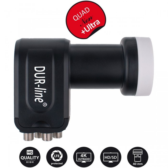 DUR-line® Select 85/90 Aluminium anthrazit Ultra Quad LNB 4 TN Satanlage 