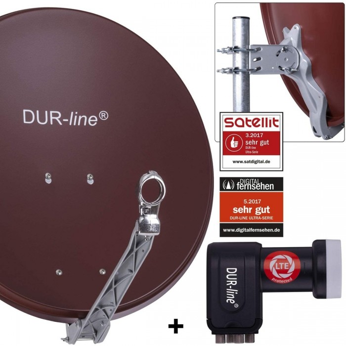 Rot Satanlage Ultra Quad DUR-line 4 Teilnehmer Set Select 75/80 cm R Rot Satanlage Ultra Quad DUR-line 4 Teilnehmer Set Select 75/80 cm R