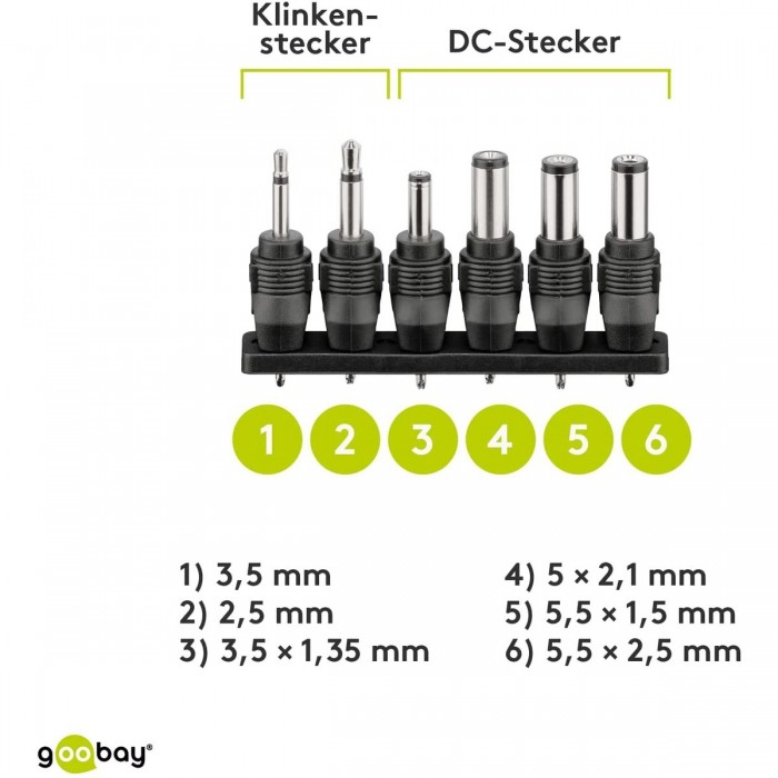 Steckernetzteil 5-6-7,5-9-12-13,5-15V 3A 36W Gehäuse vergossen von goobay 