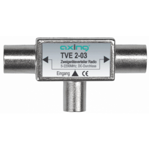 Axing TVE 2-03 TV Zwei-Geräte-Verteiler BK, UKW, DAB, Sat
