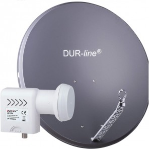 DUR-line 24 Teilnehmer Unicable Sat-Anlage | Set bestehend aus DUR-line Select 85/90 A anthrazit + DUR-line Unicable LNB UK 124