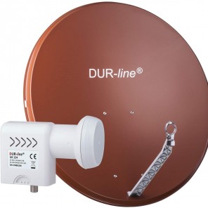 DUR-line 24 Teilnehmer Unicable Sat-Anlage | Set bestehend aus DUR-line Select 85/90 R rot + DUR-line Unicable LNB UK 124