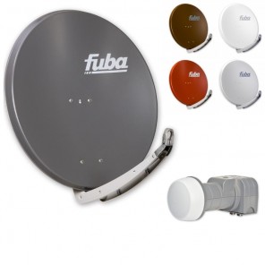 Fuba Sat Anlage 2 Teilnehmer | Fuba Komplettset - DAA 850 Sat-Schüssel 85cm Alu + Fuba DEK 217 Twin LNB 2 Teilnehmer (DVB-S2, HDTV, UHD 4K/8K, 3D) mit LTE-Störfilter