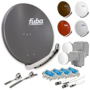 Fuba DAA 850 HD Sat Anlage 4 Teilnehmer 2 Satelliten | bis zu 24° Abstand, bspw. Astra/Hotbird oder Astra/Sirius