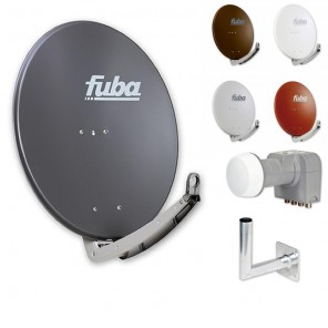 Fuba HDTV Sat-Anlage 4 Teilnehmer | Fuba DAA 780 Alu Sat-Antenne + DEK 417 LNB + Winkelwandhalter