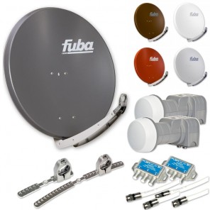 Fuba DAA 850 HD Sat Anlage 2 Teilnehmer 2 Satelliten - bis zu 24° Abstand, bspw. Astra/Hotbird oder Astra/Sirius (8K, 4K, UHD, HDTV und 3D-kompatibel)