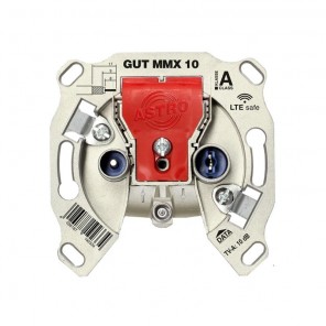 Astro GUT MMX 10 Wiclic Multimedia Einzeldose 10dB | Modem Enddose 5-1218 MHz, TV/Radio/Data, LTE safe