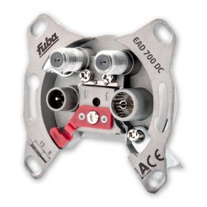 Fuba EAD 700 DC 4-Loch Antennen-Einzeldose 2 dB | 2x Sat, DC-Durchlass, Unicable-tauglich, UP