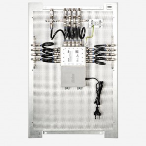 Fuba FMP 508 SL Multischalter-Paneel | Multischalter/Multiswitch 8 Teilnehmer, ein Satellit, komplett vormontiert im Montageschrank mit Erdung/Potentialausgleich/Überspannungsschutz, EN/VDE-konform, erweiterbar