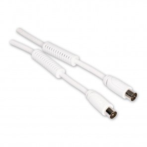 Fuba FIW 750 weißes Antennenkabel mit IEC-Stecker auf IEC-Kupplung 7,50m