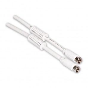 Fuba FFW 150 F-Anschlusskabel 1,5m weiß | 4-fach geschirmt mit Mantelstromfilter, SAT-Anschlusskabel, F-Stecker auf F-Stecker, Koaxialkabel