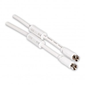 Fuba FFW 200 F-Anschlusskabel 2m weiß | 4-fach geschirmt mit Mantelstromfilter, SAT-Anschlusskabel, F-Stecker auf F-Stecker, Koaxialkabel