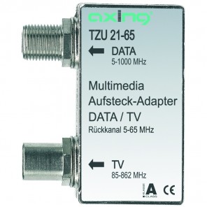 Axing TZU 21-65 Multimedia-Aufsteckadapter | Verteiler für Kabelmodem und TV 