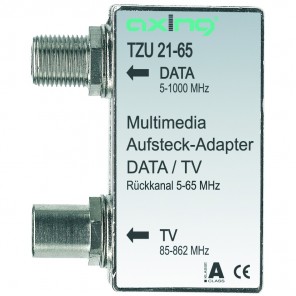 Axing TZU 21-65 Multimedia-Aufsteckadapter - Verteiler für Kabelmodem und TV - Rückkanal 5 bis 65 MHz