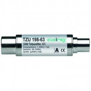 Axing TZU 198-63 DVB-T-Tiefpassfilter (5-862 MHz, Koax-Stecker - Koax-Buchse) 