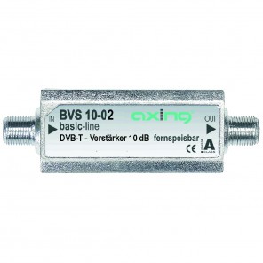 Axing BVS 10-02 DVB-T Miniatur-Inline-Verstärker für DVB-T2 HD und UKW (10 dB) 