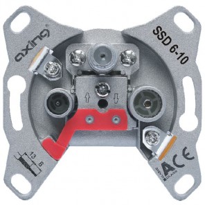 Axing SSD 6-10 Durchgangsdose | 3-Loch, 10dB, adressierbar