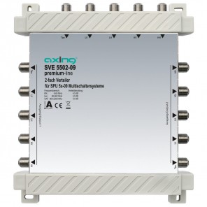 Axing SVE 5502-09 2-fach SAT-Verteiler premium-line für Multischalter SPU 5xx-09/SES 556-x9  | 4x Sat - 1x Terrestrik, 5 bis 2200 MHz 