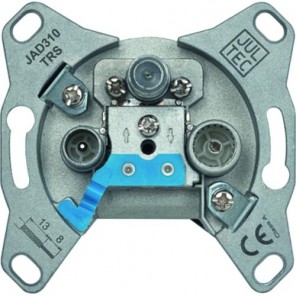 Jultec JAD 310 TRS Sat Durchgangsdose 3-Loch | Antennendose 10dB Dämpfung, Unicable-tauglich, DC-Durchlass, diodenentkoppelt