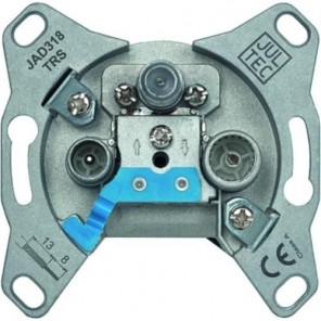 Jultec JAD 318 TRS Sat Durchgangsdose 3-Loch | Antennendose 18dB Dämpfung, Unicable-tauglich, DC-Durchlass, diodenentkoppelt