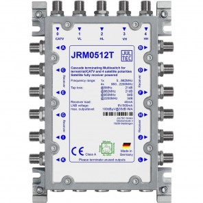 Jultec JRM 0512T Sat Multischalter 12 Teilnehmer | 1 Satellit, Endkaskade, DVB-T/T2- und DVB-C/Docsis-Verteilung, stromsparend