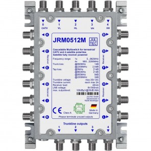 Jultec JRM 0512M Sat Multischalter 12 Teilnehmer | 1 Satellit, kaskadierbar, DVB-T/T2- und DVB-C/Docsis-Verteilung, stromsparend