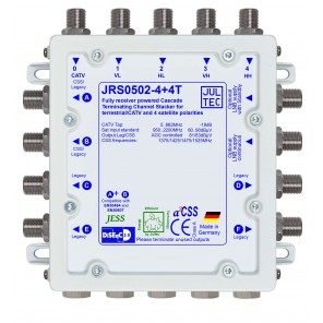 Jultec JRS0502-4+4T Einkabelumsetzer stromsparend | 1 Satellit | bis zu 12 Teilnehmer | Endkaskade