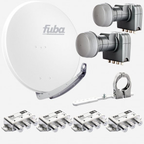 Fuba DAA85904W Sat-Anlage 2 Satelliten 4 TN DAA850W + DAZ102 + 2x DEK417 + 4x OSD212