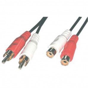 5m Cinch-Verlängerungskabel stereo | 2x Cinch-Stecker auf 2x Cinch-Kupplung, Cinch-Verlängerung 5 Meter, Audio-Verlängerung