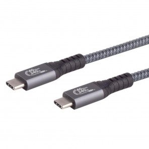 S-Impuls 13-68020 USB-C 4.0 Kabel 1m grau Gen 3x2, 40 Gbps, PD 240W, USB-C-Stecker, PET-Gefl