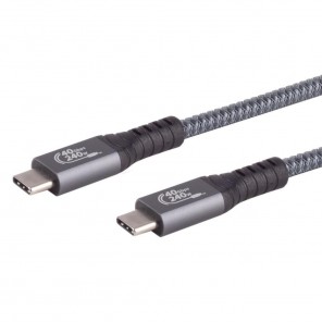 S-Impuls 13-68010 USB-C 4.0 Kabel 0,5m grau Gen 3x2, 40 Gbps, PD 240W, USB-C-Stecker, PET-Gefl