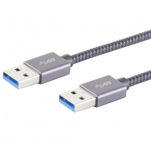 S-Impuls 13-37150 USB-A 3.2 Kabel 1,5m grau Gen 2x1, 10 Gbps, PD 15W, USB-A-Stecker, PET-Gefl.