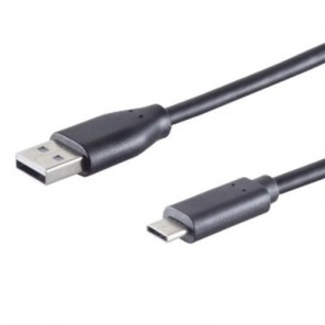 S-Impuls 77143-1.0 USB-A/C Adapterkabel 1m schwarz USB 2.0, 480 Mbps, USB-A/C-Stecker, 2,5W
