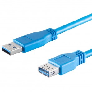 S-Impuls 77132 USB-A Verlängerungskabel 1,8m blau USB 3.2 Gen1x1, 5 Gbps, 4,5W, USB-A-Stecker/Buchse